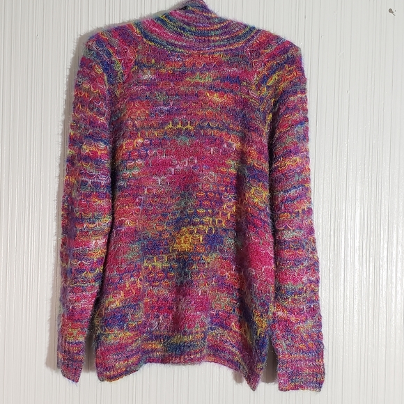 Maison Mascallier Marbled Scalloped Knit Turtleneck Sweater, Sz XXL - Picture 2 of 5